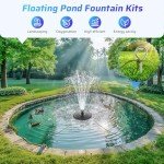 Floating Pond Fountain with LED Lights & Spray Modes