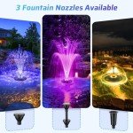 Floating Pond Fountain with LED Lights & Spray Modes