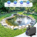 Floating Pond Fountain with LED Lights & Spray Modes