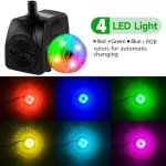 15W Submersible Pond Fountain Pump with Lights