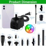 15W Submersible Pond Fountain Pump with Lights