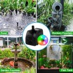 15W Submersible Pond Fountain Pump with Lights