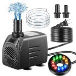 Submersible Fountain Pump with LED Light 400GPH