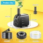 Submersible Fountain Pump with LED Light 400GPH