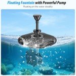 Anfraer RGB Floating Pond Fountain with LED Lights