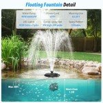 Anfraer RGB Floating Pond Fountain with LED Lights