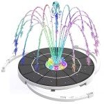 Solar Powered RGB Water Fountain with 8 Nozzles