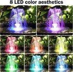 Solar Powered RGB Water Fountain with 8 Nozzles