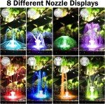 Solar Powered RGB Water Fountain with 8 Nozzles