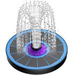 Solar Bird Bath Fountain with 7 Nozzles