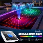 Upgraded Solar Floating Pool Fountain with Lights