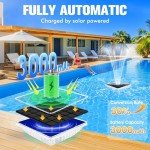 Upgraded Solar Floating Pool Fountain with Lights
