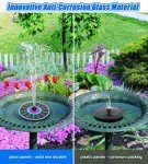 Solar Bird Bath Fountain with 7 Nozzles