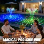 Upgraded Solar Floating Pool Fountain with Lights