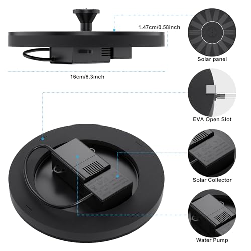 Floating Solar Powered Pond Fountain with 6 Nozzles