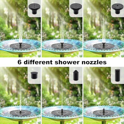 Floating Solar Powered Pond Fountain with 6 Nozzles
