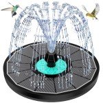 Solar Flower Fountain for Birds and Gardens
