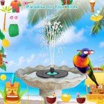 Solar Flower Fountain for Birds and Gardens