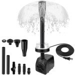 15W Submersible Pond Fountain Pump with LED Lights