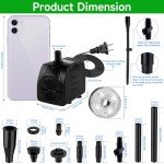 15W Submersible Pond Fountain Pump with LED Lights