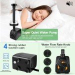 15W Submersible Pond Fountain Pump with LED Lights