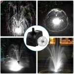 15W Submersible Pond Fountain Pump with LED Lights