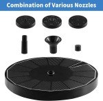Solar Fountain Pump for Bird Bath with 6 Nozzles