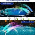 Solar Pool Fountain with 9-Color LED Lights