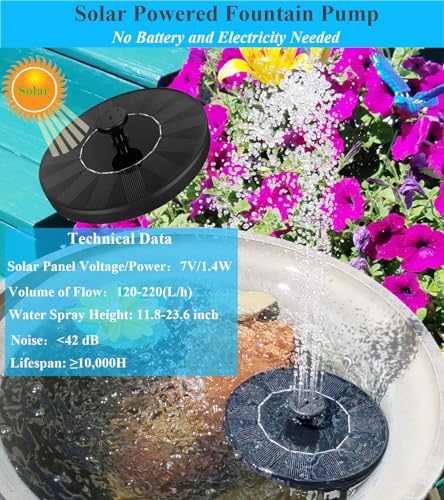 Solar Floating Fountain Pump with Anti-Collision Pole - 6 Nozzles