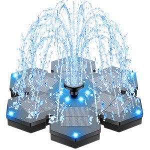 SZMP Solar Bird Bath Fountain with Colorful Lights
