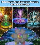 SZMP Solar Bird Bath Fountain with Colorful Lights