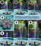 SZMP Solar Bird Bath Fountain with Colorful Lights