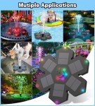 SZMP Solar Bird Bath Fountain with Colorful Lights