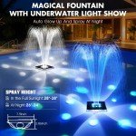 Upgraded Solar Pool Fountain with Light Show