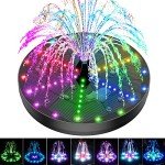Solar Bird Bath Fountain with Colorful LED Lights