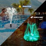 Solar Bird Bath Fountain with Colorful LED Lights
