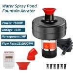 1HP Floating Pond Fountain Aerator with 100ft Cord