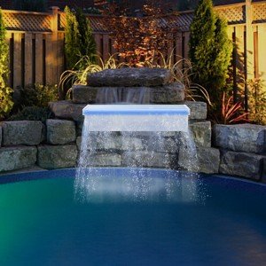 Lighted Acrylic Pond Waterfall Spillway with Remote