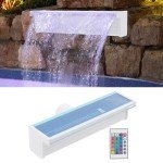 Lighted Acrylic Pond Waterfall Spillway with Remote