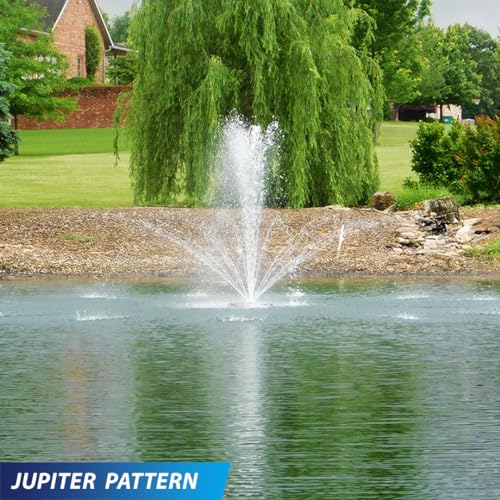 1/2HP Decorative Pond Floating Eco Fountain with Color Changing Lights