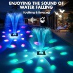 Upgraded Solar Pool Fountain with Light Show