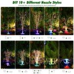 Solar Water Fountain with LED Lights & Remote Control