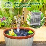 Solar Water Fountain with LED Lights & Remote Control