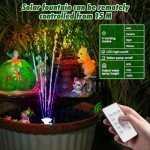 Solar Water Fountain with LED Lights & Remote Control