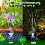Solar Water Fountain with LED Lights & Remote Control