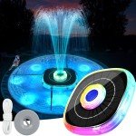 Solar Bird Bath Fountain with Lights - 2025 Upgrade