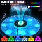 Solar Bird Bath Fountain with Lights - 2025 Upgrade