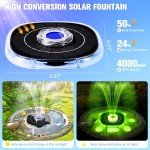 Solar Bird Bath Fountain with Lights - 2025 Upgrade
