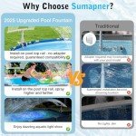 Adjustable Pool Fountain with Lights & Dual Spray