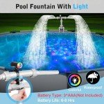 Adjustable Pool Fountain with Lights & Dual Spray
